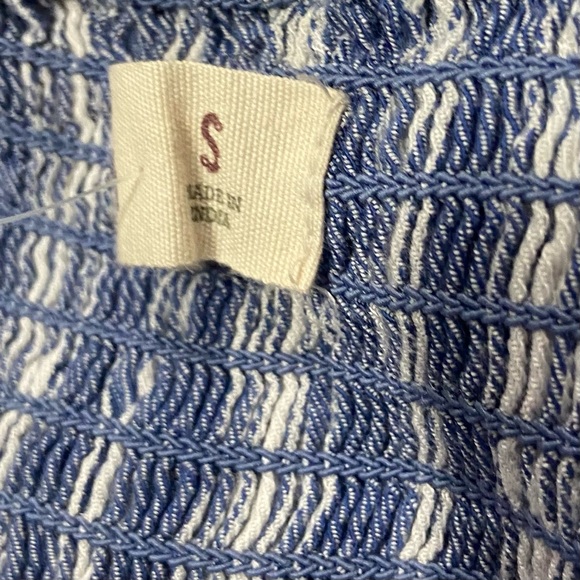 Hollister women blue and white striped spaghetti straps romper. Size S. Used. - Picture 7 of 8